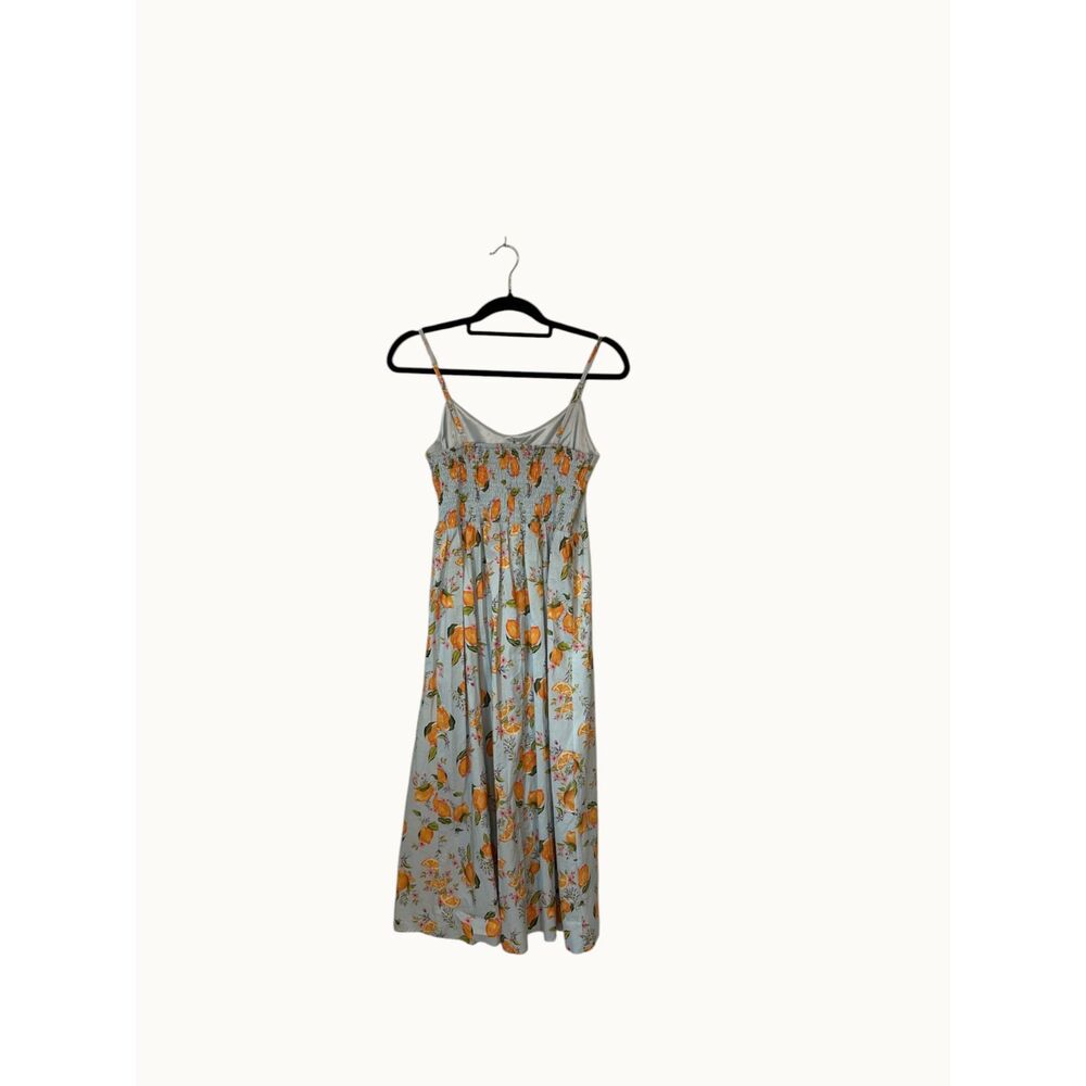 LA Soul Lemon Print Button Front Maxi Dress Size M